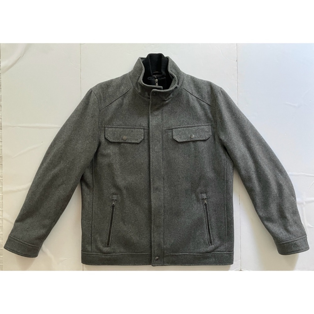 Michael Kors Grey Double-Lined Quilted Wool Blend Coat Men’s Large